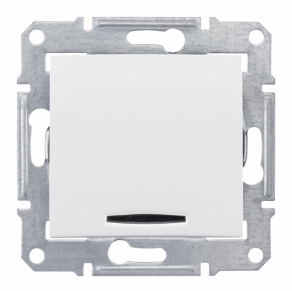 Переключатель перекрестный с синей подсветкой Schneider Electric Sedna 10A 250V SDN0501121, в современном стиле, цвет белый