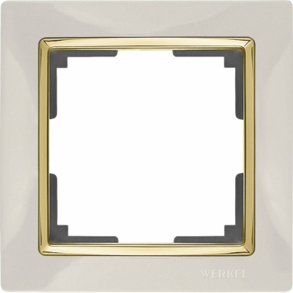 Werkel Рамка Snabb на 1 пост слоновая кость/золото WL03-Frame-01-ivory/GD 4690389083860 в современном стиле, цвет бежевый