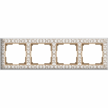 Werkel Рамка Antik на 4 поста белое золото WL07-Frame-01 4690389099205 в классическом стиле, цвет белый