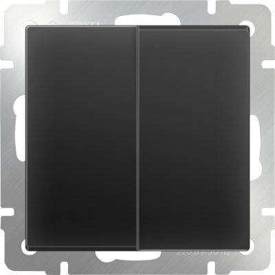 Werkel Выключатель двухклавишный черный матовый WL08-SW-2G 4690389054150 цвет черный