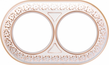 Werkel Рамка Antik Runda на 2 поста белое золото WL70-frame-02 4690389106507 в классическом стиле, цвет золотой