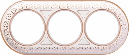 Werkel Рамка Antik Runda на 3 поста белое золото WL70-frame-03 4690389106538 в классическом стиле, цвет золотой