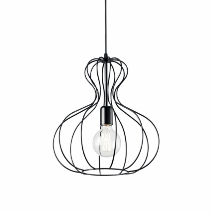Подвесной светильник Ideal Lux Ampolla-1 SP1 Nero в стиле Хай-тек, цвет черный