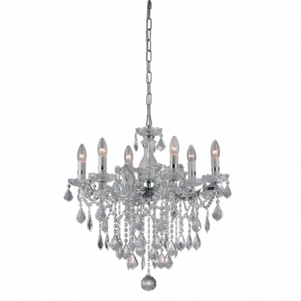 Подвесная люстра Ideal Lux Florian SP6 Cromo в классическом стиле, цвет хром