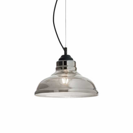 Подвесной светильник Ideal Lux Bistro SP1 PLate Fume в стиле лофт, цвет серый