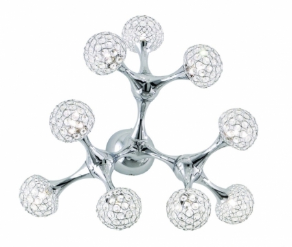 Потолочная люстра Ideal Lux Nodi Crystal PL9 в стиле Хай-тек, цвет хром