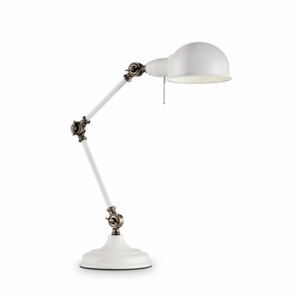 Настольная лампа Ideal Lux Truman TL1 Bianco в стиле ретро, цвет белый