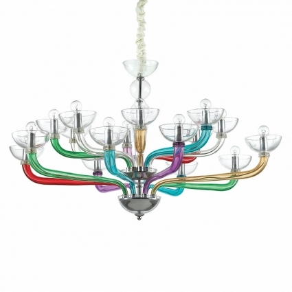 Подвесная люстра Ideal Lux Casanova SP16 Color в стиле арт-деко, цвет разноцветный