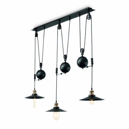 Подвесной светильник Ideal Lux Up And Down SB3 в стиле лофт, цвет черный