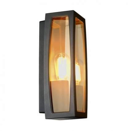 Уличный настенный светильник SLV Meridian Box 2 230655 в современном стиле, цвет серый