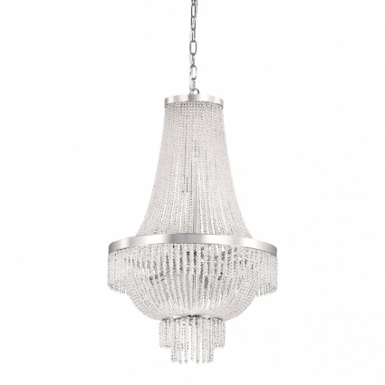 Подвесная люстра Ideal Lux Augustus SP9 в классическом стиле, цвет хром, мощность 360 Вт