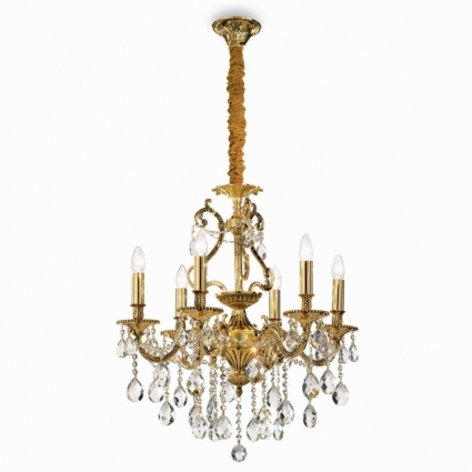 Подвесная люстра Ideal Lux Gioconda SP6 Oro в классическом стиле, цвет золотой
