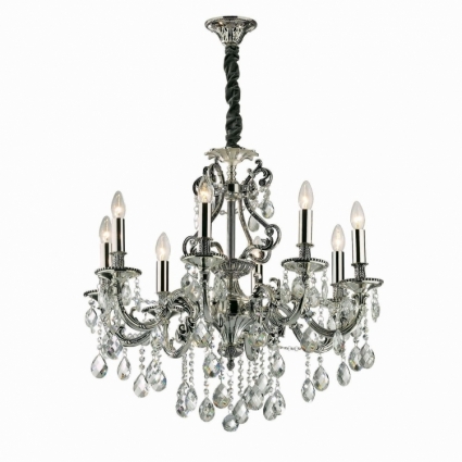 Подвесная люстра Ideal Lux Gioconda SP8 Argento в классическом стиле, цвет серебро