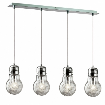 Подвесной светильник Ideal Lux Luce Max SB4 в стиле лофт, цвет хром