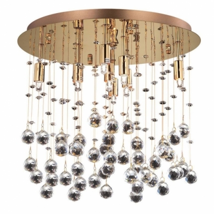 Потолочный светильник Ideal Lux Monnlight PL8 Oro в стиле арт-деко, цвет золотой