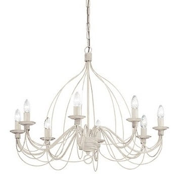 Подвесная люстра Ideal Lux Corte SP8 Bianco Antico в стиле прованс, цвет белый