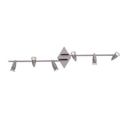 Спот Ideal Lux Alfa PB6 Nickel в современном стиле, цвет хром, мощность 300 Вт
