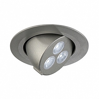 SLV Светильник встраиваемый TRITON 3 GIMBLE PowerLED 3х1Вт, 4000K, 250lm, 25°, 350mA, серебристый 113610, в современном стиле, цвет серебро