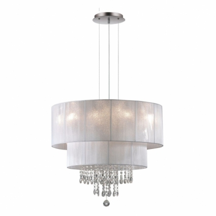 Подвесная люстра Ideal Lux Opera SP6 Bianco в стиле арт-деко, цвет белый