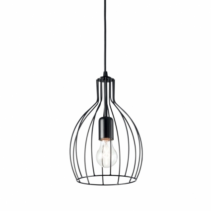 Подвесной светильник Ideal Lux Ampolla-2 SP1 Nero в стиле Хай-тек, цвет черный