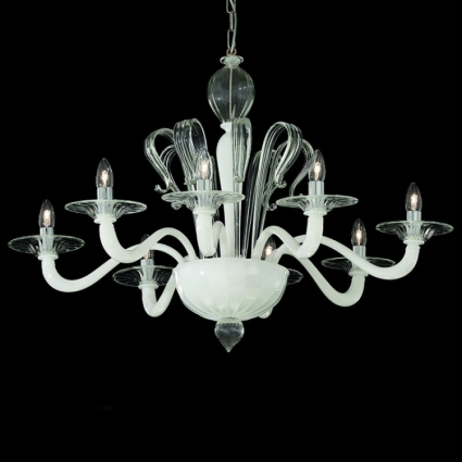 Подвесная люстра Ideal Lux Sogno SP8 Bianco в современном стиле, цвет белый