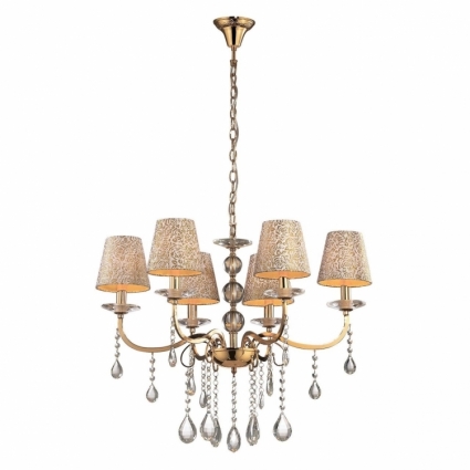 Подвесная люстра Ideal Lux Pantheon SP6 Oro в стиле арт-деко, цвет золотой