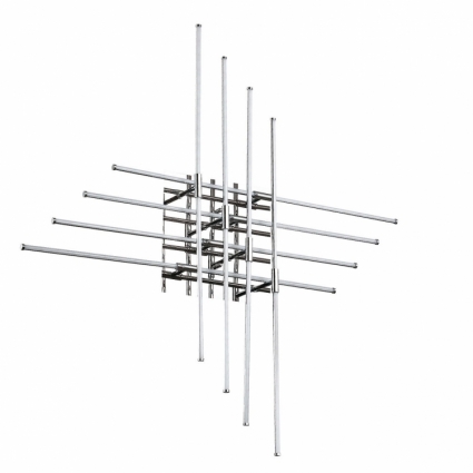 Настенный светодиодный светильник Ideal Lux Cross Led PL8 в стиле Хай-тек, цвет хром