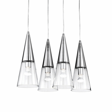 Подвесной светильник Ideal Lux Cono SB3 Cromo в современном стиле, цвет хром