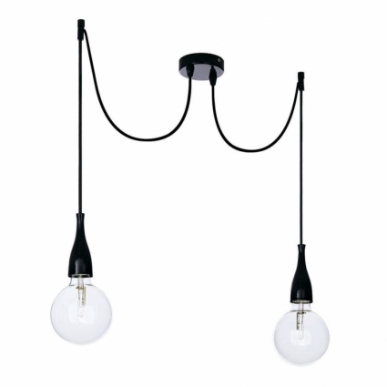 Подвесной светильник Ideal Lux Minimal SP2 Nero Opaco в стиле ретро, цвет черный