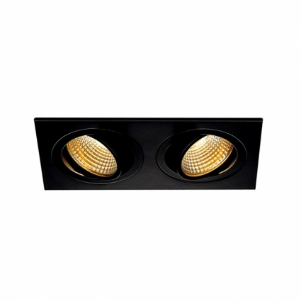 Встраиваемый светодиодный светильник SLV New Tria Led 2 Square Set 113890 в современном стиле, цвет черный