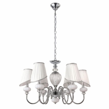 Подвесная люстра Crystal Lux Alma White SP-PL6 в стиле арт-деко, цвет белый