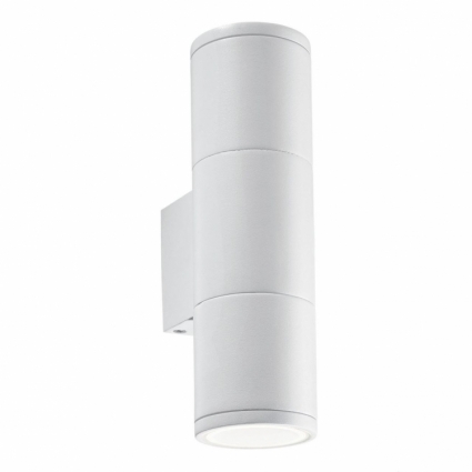 Уличный настенный светильник Ideal Lux Gun AP2 Small Bianco в современном стиле, цвет белый