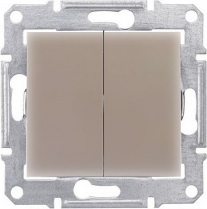 Выключатель двухклавишный Schneider Electric Sedna 10A 250V SDN0300168 в современном стиле, цвет титановый