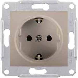 Розетка Schneider Electric Sedna с/з без шторок 16A 250V SDN3000568 в современном стиле, цвет титановый