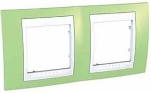 Рамка 2-постовая Schneider Electric Unica Хамелеон MGU6.004.863 в современном стиле, цвет зеленый