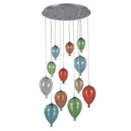 Подвесная люстра Ideal Lux Clown SP12 Color в стиле Хай-тек, цвет разноцветный
