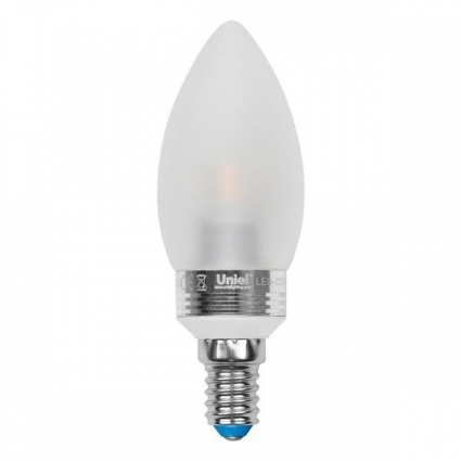 Uniel Лампа светодиодная (07893) E14 5W 4500K свеча матовая LED-C37P-5W/NW/E14/FR