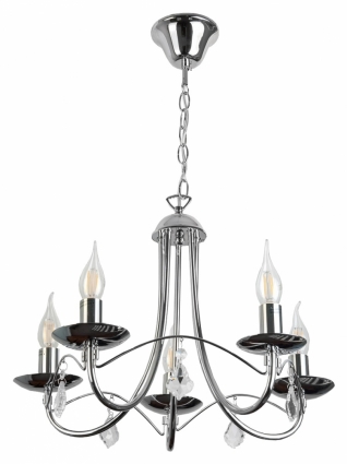 Подвесная люстра Toplight Lily TL6020D-05CH в стиле арт-деко, цвет хром