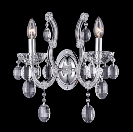 Бра Crystal Lux Hollywood AP2 Chrome в классическом стиле, цвет хром, мощность 80 Вт