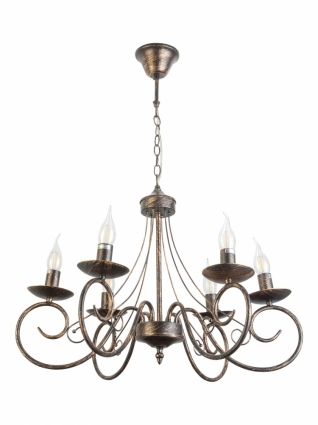Подвесная люстра Toplight Dalila TL6010D-06 в замковом стиле, цвет черный