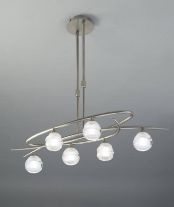 Подвесная люстра Mantra Loop Satin Nickel 1811 в современном стиле, цвет белый