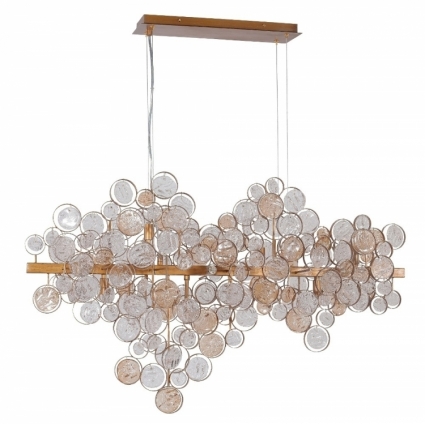 Подвесной светильник Crystal Lux Deseo SP12 L1000 Gold в стиле арт-деко, цвет золотой