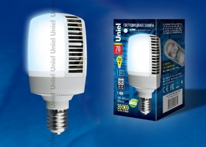 Uniel Лампа светодиодная (UL-00001812) E40 70W 6500K колба матовая LED-M105-70W/DW/E40/FR ALV02WH цвет белый