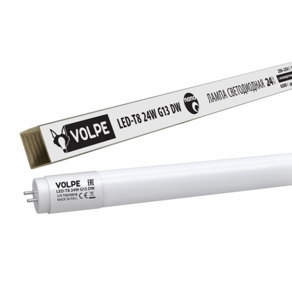 Volpe Лампа светодиодная (UL-00001459) G13 24W 6500K трубчатая матовая LED-T8-24W/DW/G13/FR/FIX/N цвет белый