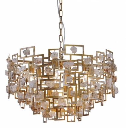 Подвесная люстра Crystal Lux Diego SP9 D600 Gold в современном стиле, цвет золотой