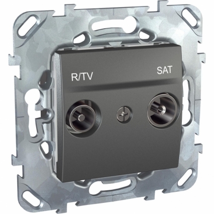 Розетка R-TV/SAT Schneider Electric Unica MGU5.454.12ZD в современном стиле, цвет серый