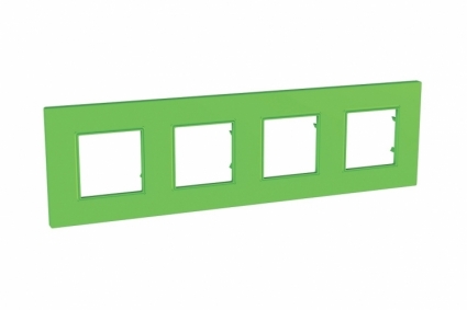 Рамка 4-постовая Schneider Electric Unica Quadro MGU4.708.28 в современном стиле, цвет зеленый
