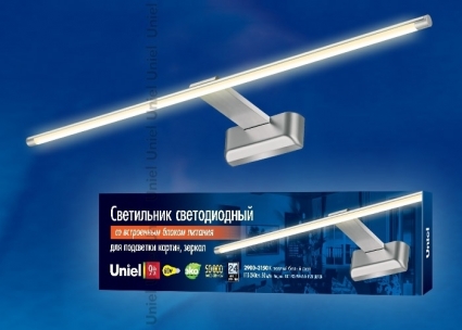 Подсветка для картин (UL-00001058) Uniel ULT-F32-9W/WW IP20 Silver в современном стиле, цвет серебро