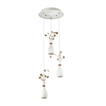 Подвесная светодиодная люстра Odeon Light Carolis 4035/36L в стиле прованс, цвет белый