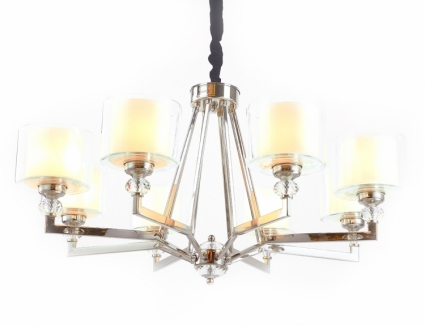 Подвесная люстра Vele Luce Lotus VL1053L08 в стиле арт-деко, цвет белый
